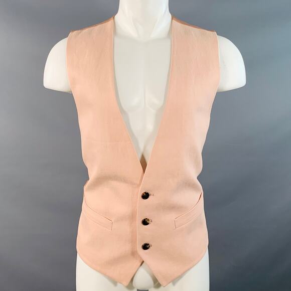 DRIES VAN NOTEN Size 38 Peach Cotton Blend Buttoned Vest - Picture 1 of 6